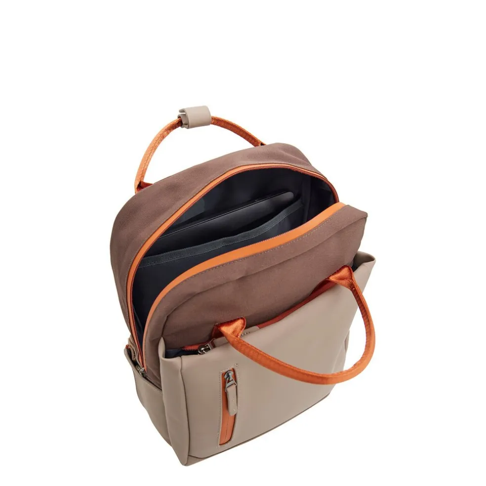 Ferron Miami Rucksack 9L Wasserabweisender Laptop Rucksack 13 Zoll für Arbeit und Schule aus PU Nylon Coffee