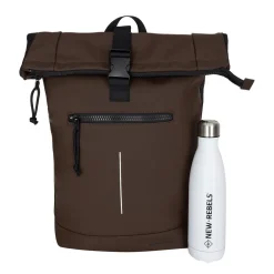 Mart New York Mocca 21L Rucksack Rolltop Wasserabweisend Laptop 15.6