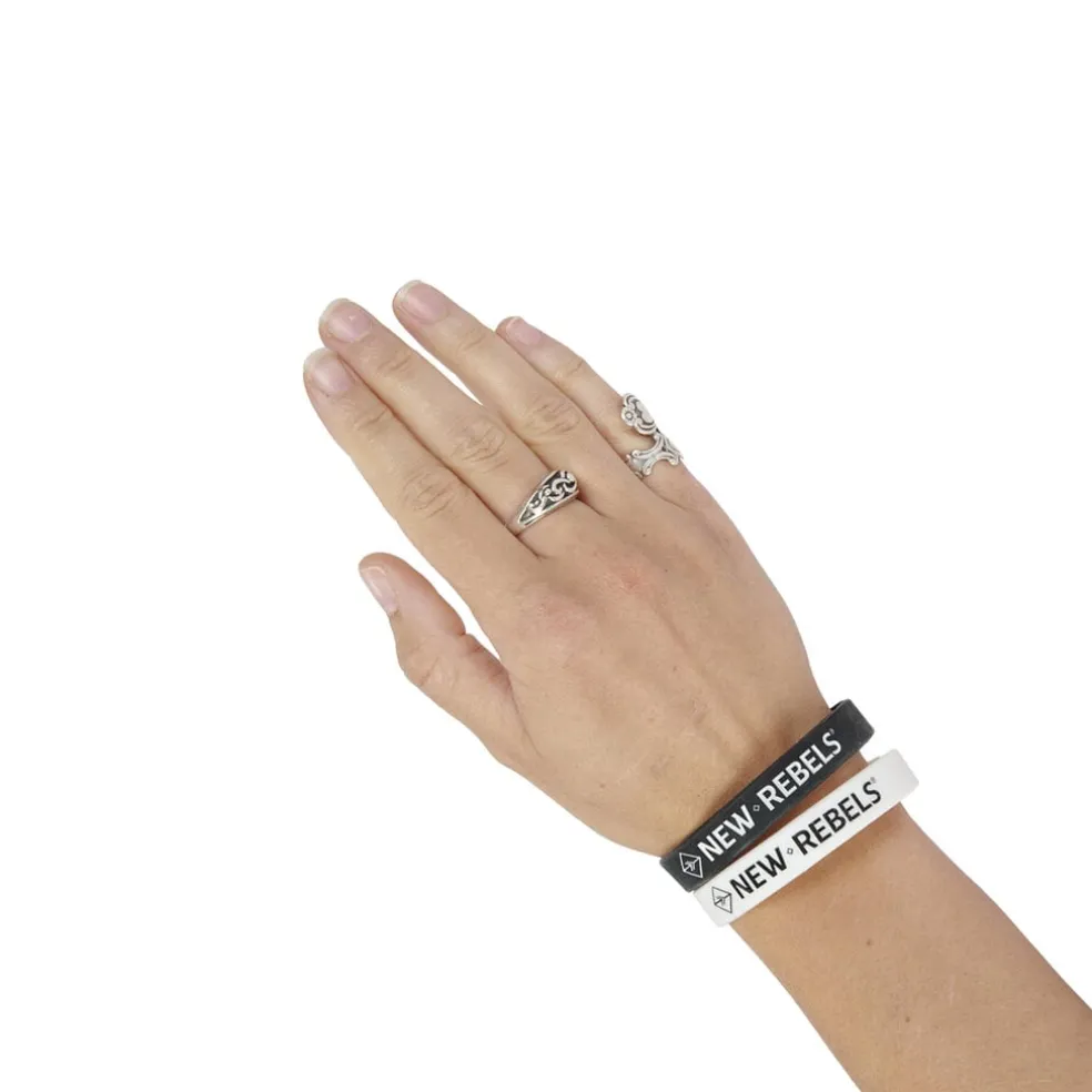 Neu Rebels Silikon-Armband Frau Weiß