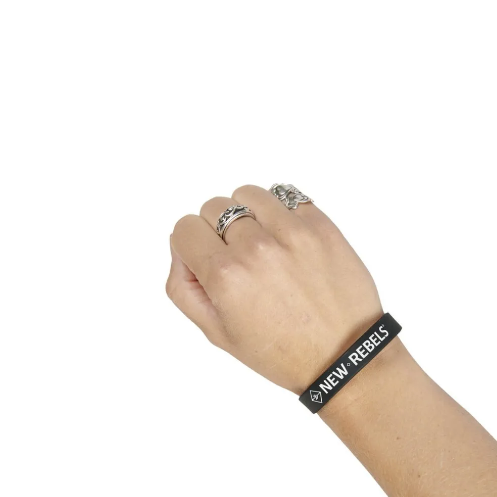 Neu Rebels Silikon-Armband Frau Schwarz