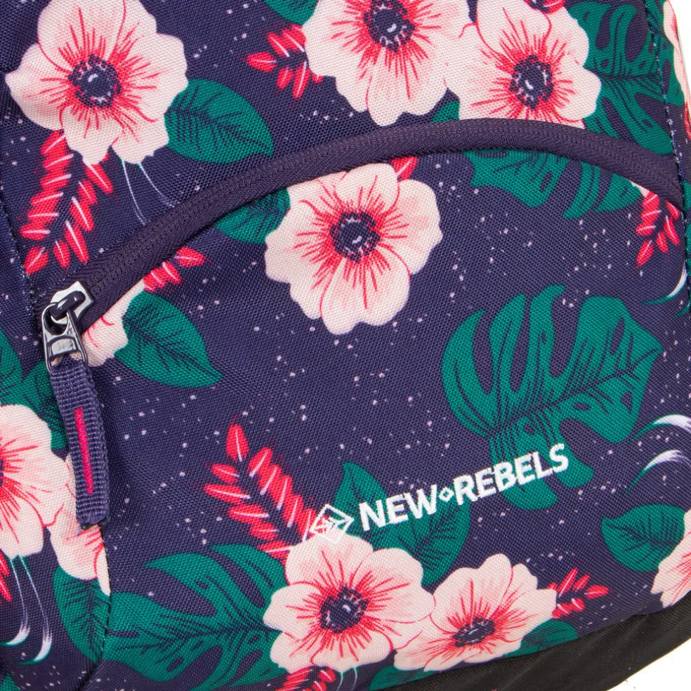New Rebels ® Bts 4 Schultasche Mit Laptopfach Flower Print