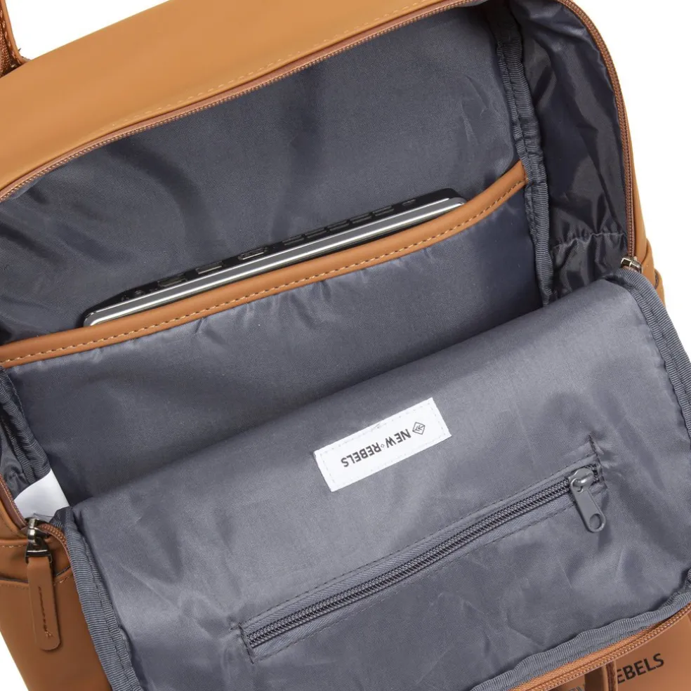 New Rebels ® Harper 3 - Rucksack - Laptoptasche- 12 Liter - Cognac