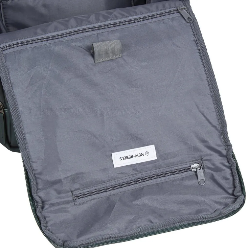 New Rebels ® Harper - Rucksack - Laptoptasche- 18 Liter - Dunkelgrün - Metallic