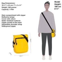New Rebels ® Mart - Klein - Klappe - Umhängetasche - Crossbody Bag - Gelb
