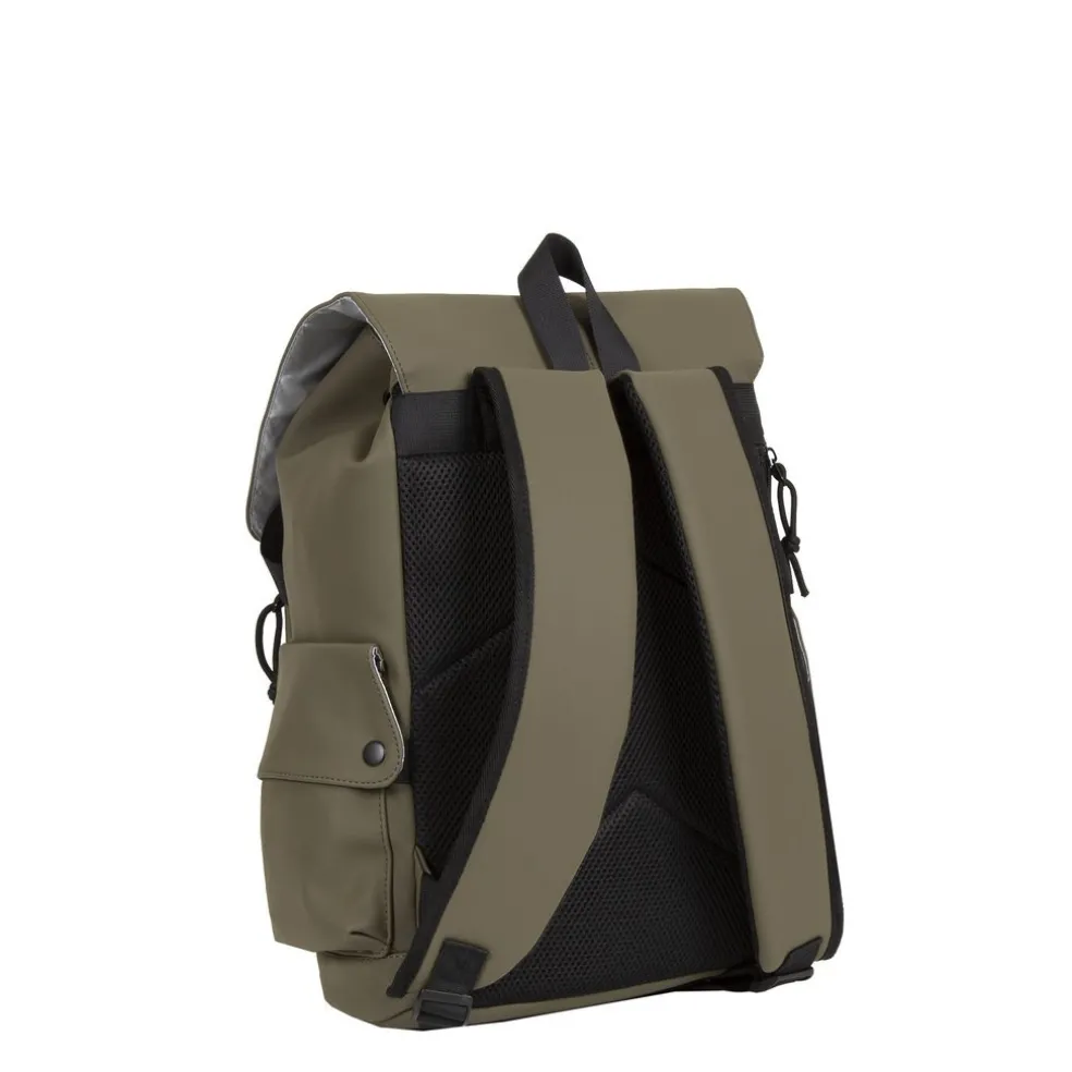 New Rebels ® Mart - Pu - Laptop - Rucksack - Wasserfest - OlIVgrün