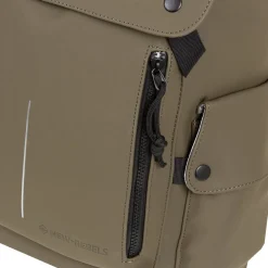 New Rebels ® Mart - Pu - Laptop - Rucksack - Wasserfest - OlIVgrün