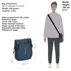 New Rebels ® Mart - Small - Mit Überschlag - Schoudertas - Crossbody Tas - Marineblau