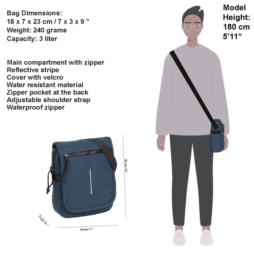 New Rebels ® Mart - Small - Mit Überschlag - Schoudertas - Crossbody Tas - Marineblau