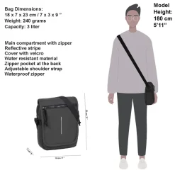 New Rebels ® Mart - Small - Mit Überschlag - Schoudertas - Crossbody Tas - Schwarz