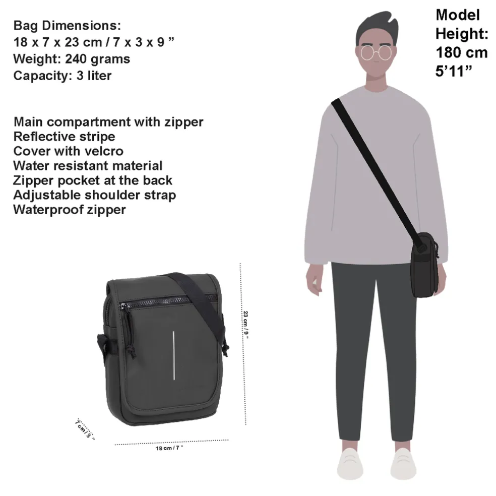 New Rebels ® Mart - Small - Mit Überschlag - Schoudertas - Crossbody Tas - Schwarz