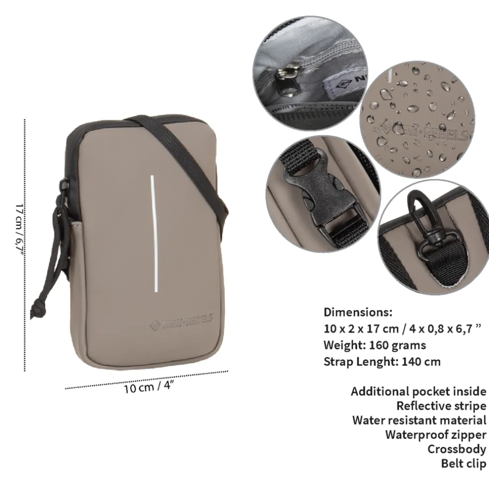 New Rebels ® Mart - Wasserabweisend - Handytasche - Taupe