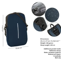 New Rebels ® Mart - Wasserabweisend - Handytasche - Marineblau