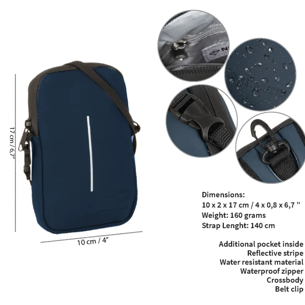 New Rebels ® Mart - Wasserabweisend - Handytasche - Marineblau