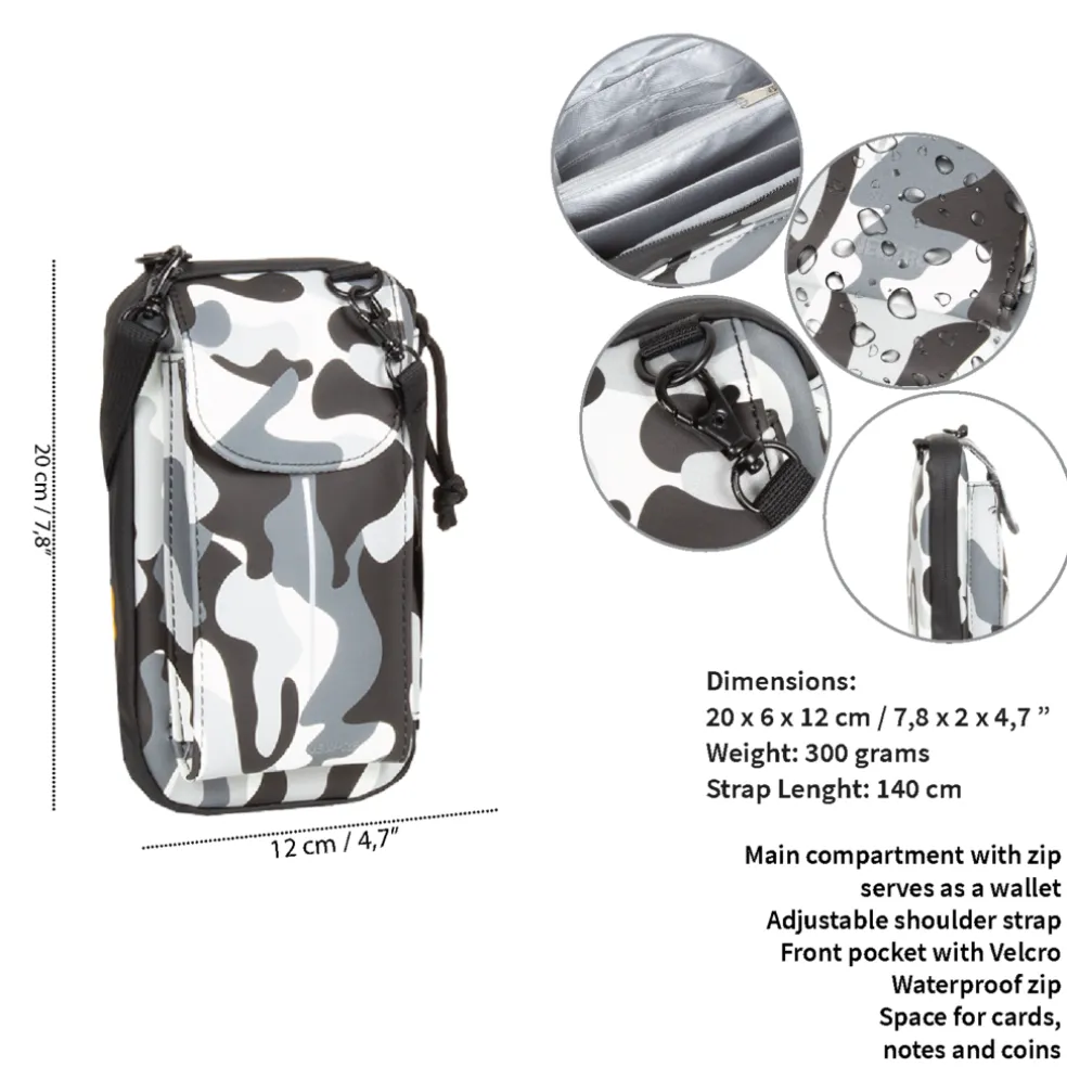 New Rebels ® Mart Wasserabweisende Handytasche Schwarz Camouflage