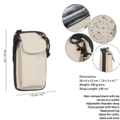 New Rebels ® Mart Wasserabweisende Handytasche Beige