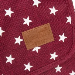 New Rebels ®  Star26 - Medium A4 Umhängetasche Mit Überschlag - Mit Stars - Burgundy