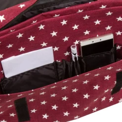New Rebels ®  Star26 - Medium A4 Umhängetasche Mit Überschlag - Mit Stars - Burgundy