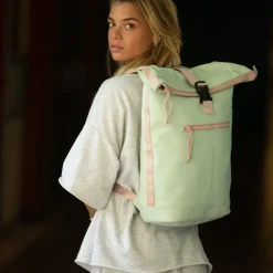 New Rebels ® Tim - Rolltop - Rucksack - Wasserfest - Mint/Soft Rosa