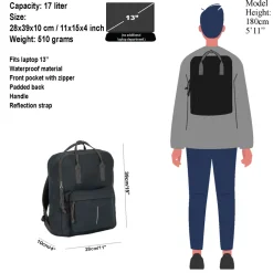 New Rebels ® Tim Rucksack Wasserabweisend Schwarz/Grau