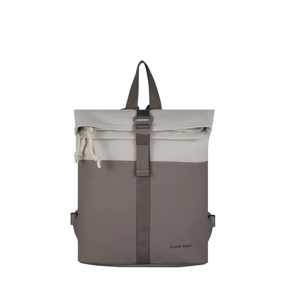 New Rebels Backham Los Angeles Taupe 7L Rolltop Rugzak Waterafstotend
