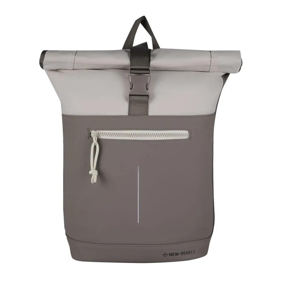 New Rebels Backham New York Taupe 21L Rolltop Wasserabweisend Laptop 15.6"