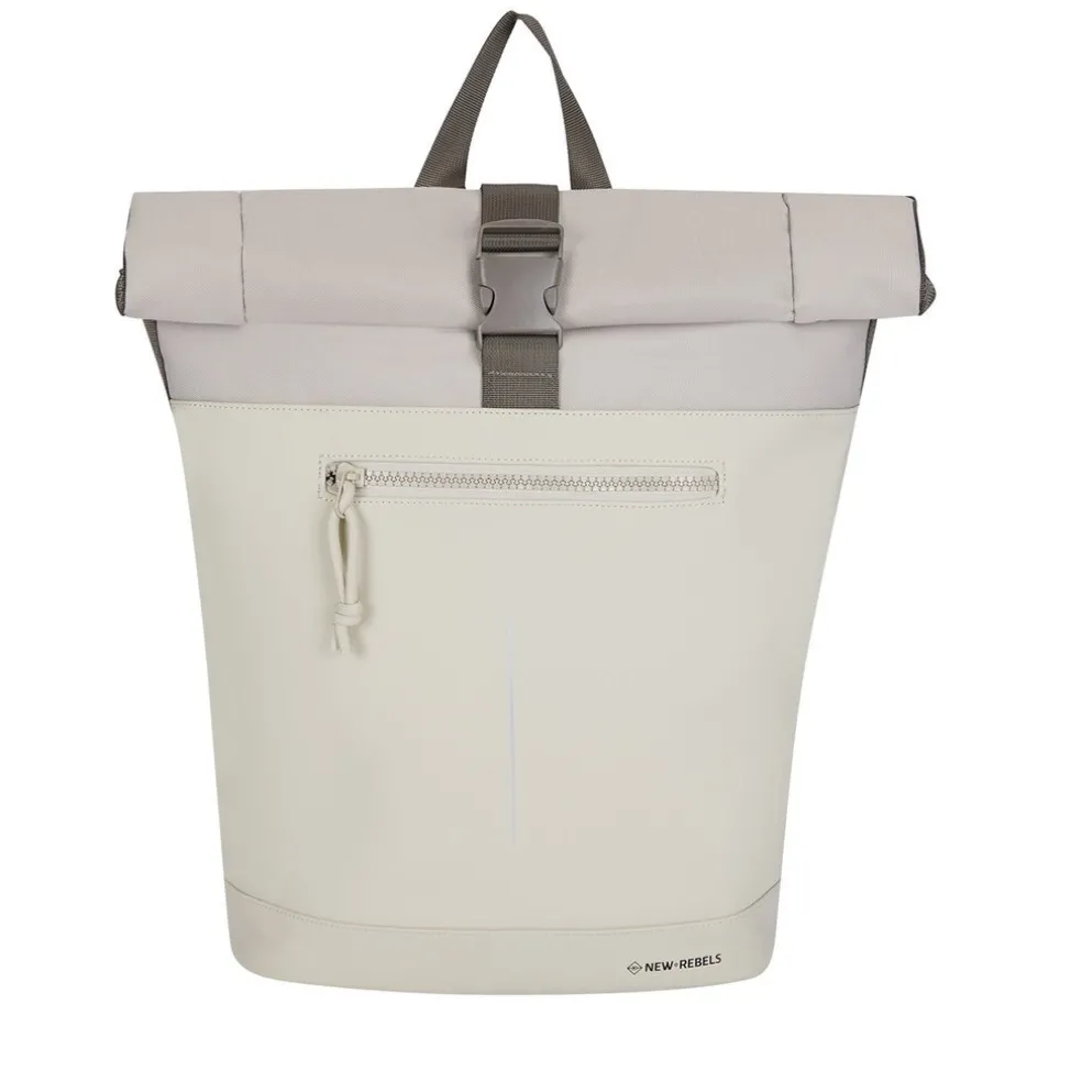 New Rebels Backham New York Beige 21L Rolltop Wasserabweisend Laptop 15.6"