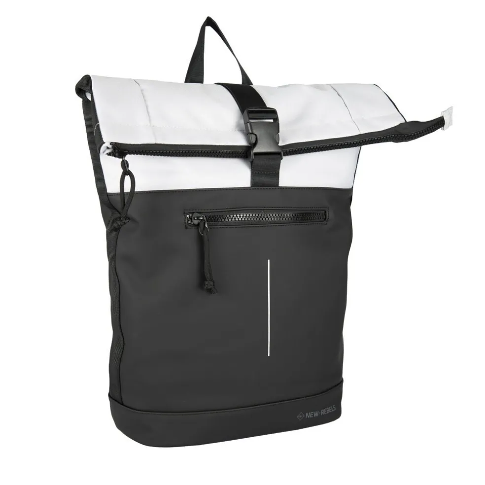 New Rebels Backham New York Schwarz Reflexion 21L Rolltop Wasserabweisend Laptop 15.6"