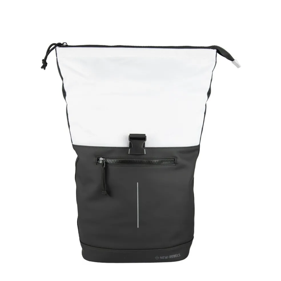 New Rebels Backham New York Schwarz Reflexion 21L Rolltop Wasserabweisend Laptop 15.6"