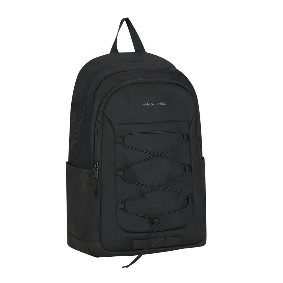 New Rebels Barto Waltham Schwarz 25L Rucksack Wasserabweisend Laptop 15.6"