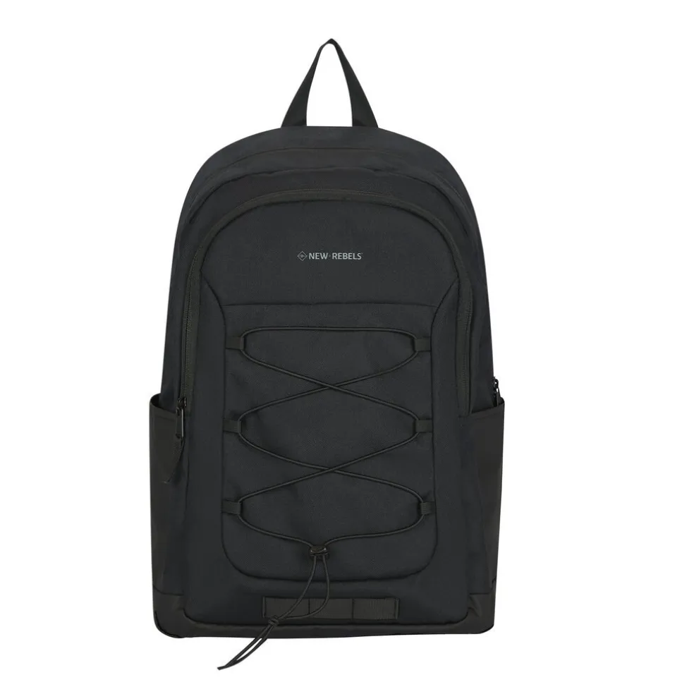 New Rebels Barto Waltham Schwarz 25L Rucksack Wasserabweisend Laptop 15.6"