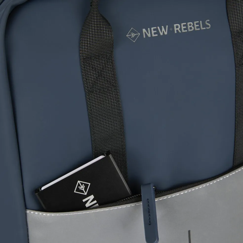 New Rebels Bowie Cape Coral Marineblau 14L Rucksack Reflektion Wasserabweisend Laptop 13"