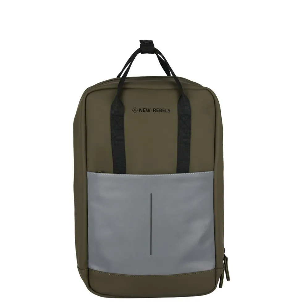 New Rebels Bowie Cape Coral Olive Grün  15L Rucksack Reflektion Wasserabweisend Laptop 13.3