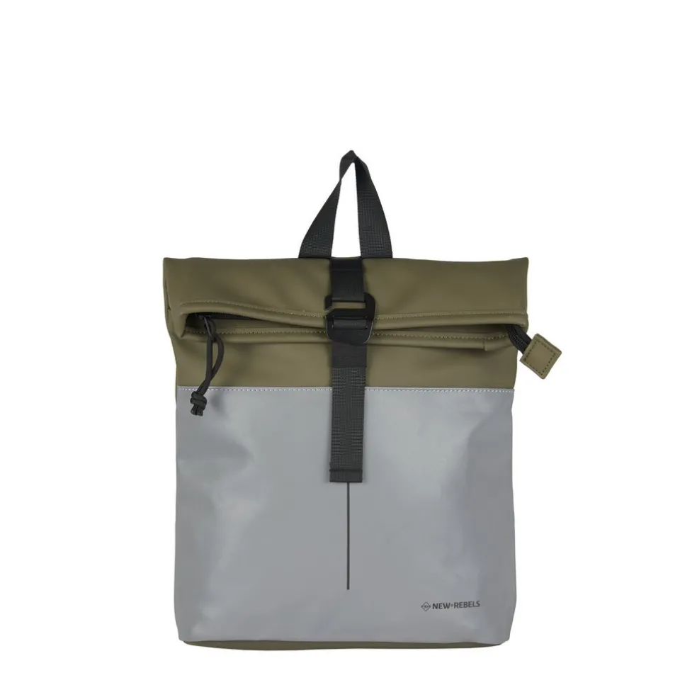 New Rebels Bowie Los Angeles Olivgrün 9L Rucksack Rolltop Reflektion Wasserabweisend