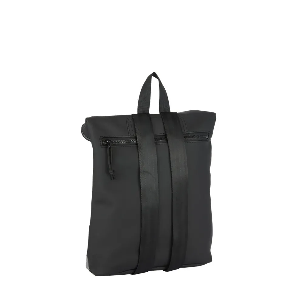 New Rebels Bowie Los Angeles Schwarz 9L Rucksack Rolltop Reflektion Wasserabweisend