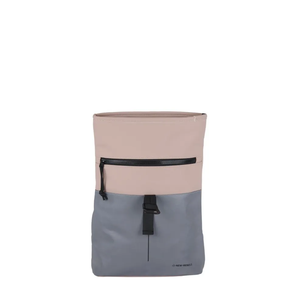 New Rebels Bowie Los Angeles Altrosa 9L Rucksack Rolltop Reflektion Wasserabweisend
