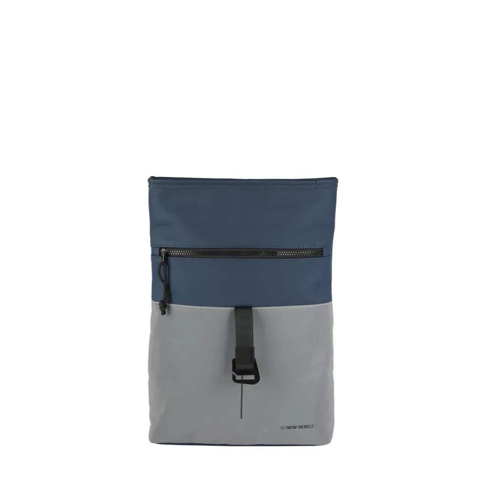 New Rebels Bowie Los Angeles Marineblau 9L Rucksack Rolltop Reflektion Wasserabweisend