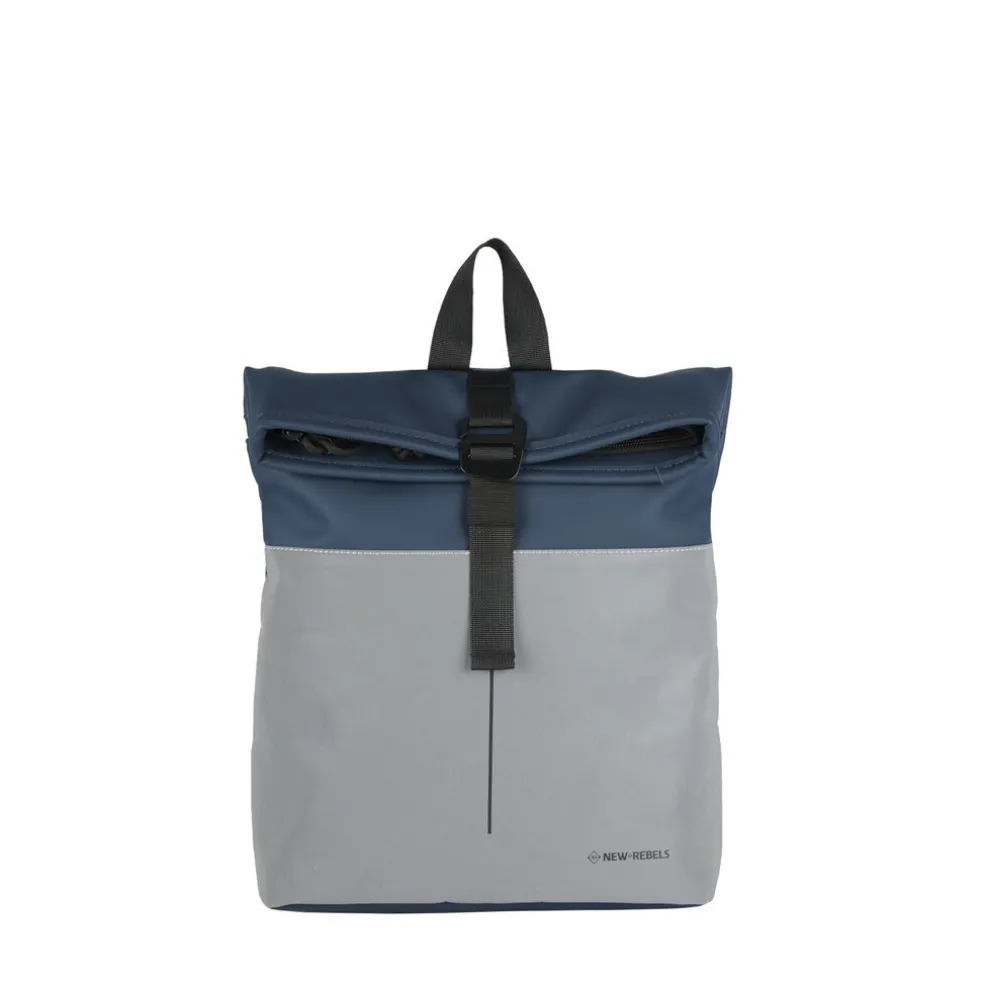 New Rebels Bowie Los Angeles Marineblau 9L Rucksack Rolltop Reflektion Wasserabweisend