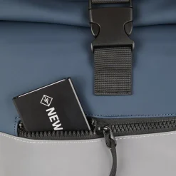 New Rebels Bowie New York Marineblau 21L Rucksack Rolltop Reflektion Wasserabweisend Laptop 15.6