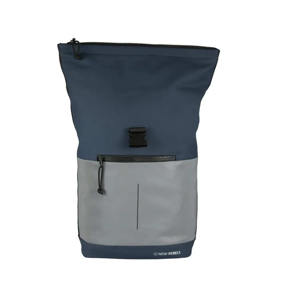 New Rebels Bowie New York Marineblau 21L Rucksack Rolltop Reflektion Wasserabweisend Laptop 15.6"