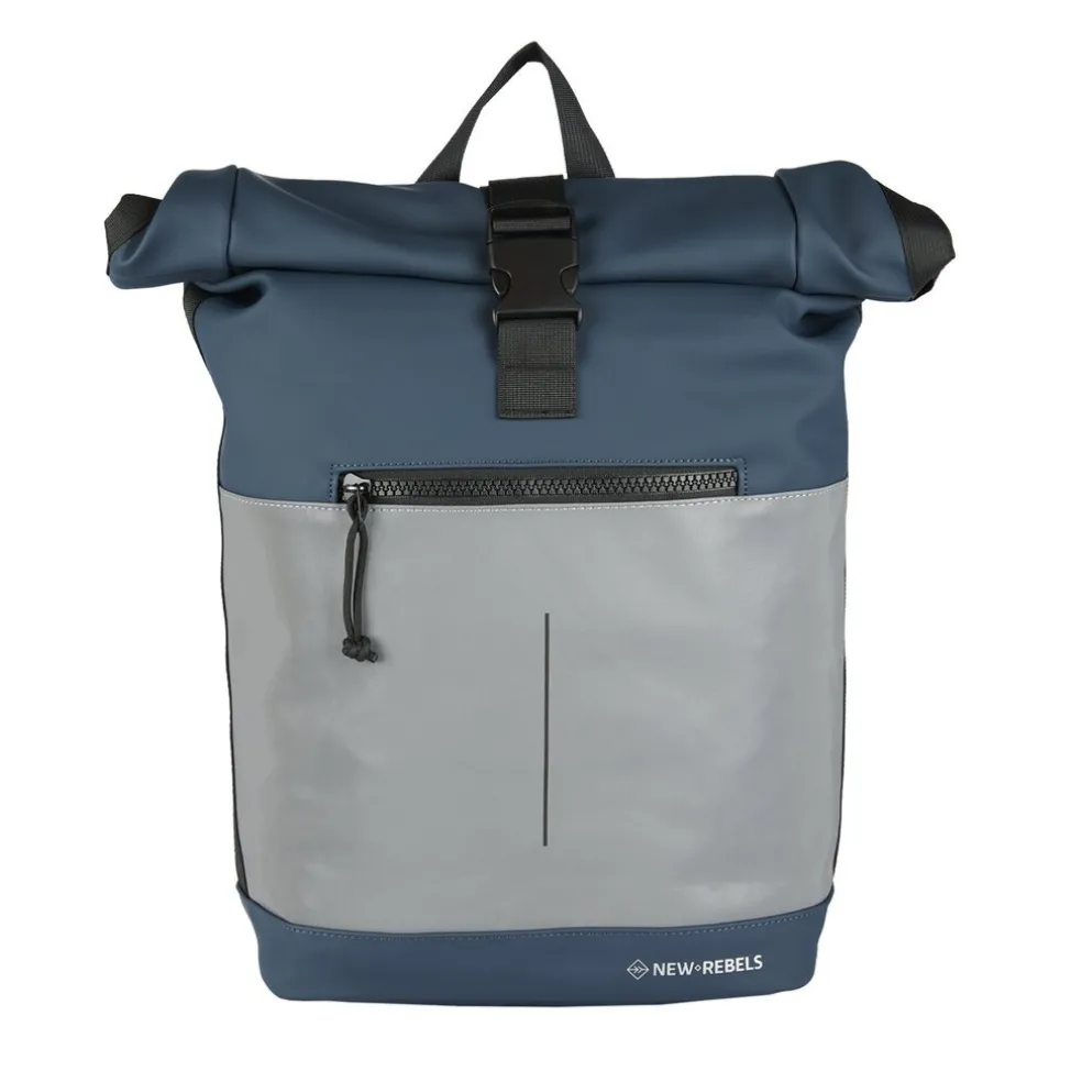 New Rebels Bowie New York Marineblau 21L Rucksack Rolltop Reflektion Wasserabweisend Laptop 15.6"