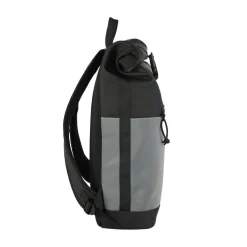 New Rebels Bowie New York Schwarz 21L Rucksack Rolltop Reflektion Wasserabweisend Laptop 15.6