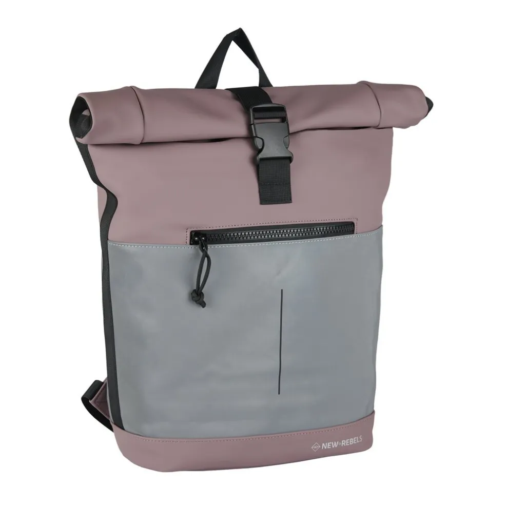 New Rebels Bowie New York Altlila 21L Rucksack Rolltop Reflektion Wasserabweisend Laptop 15.6"