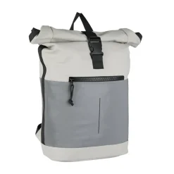 New Rebels Bowie New York Hellgrau 21L Rucksack Rolltop Reflektion Wasserabweisend Laptop 15.6"