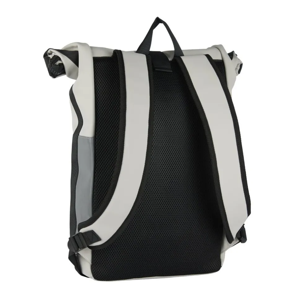 New Rebels Bowie New York Hellgrau 21L Rucksack Rolltop Reflektion Wasserabweisend Laptop 15.6"