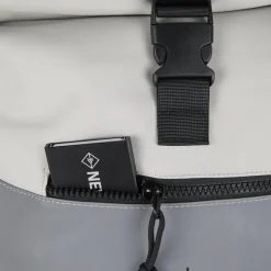 New Rebels Bowie New York Hellgrau 21L Rucksack Rolltop Reflektion Wasserabweisend Laptop 15.6