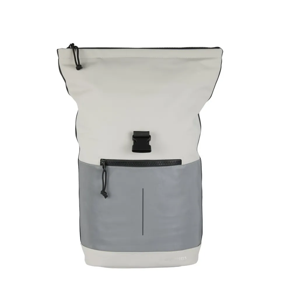 New Rebels Bowie New York Hellgrau 21L Rucksack Rolltop Reflektion Wasserabweisend Laptop 15.6"