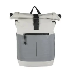 New Rebels Bowie New York Hellgrau 21L Rucksack Rolltop Reflektion Wasserabweisend Laptop 15.6