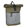 New Rebels Bowie New York Olivgrün 21L Rucksack Rolltop Reflektion Wasserabweisend Laptop 15.6"