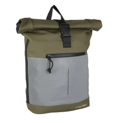 New Rebels Bowie New York Olivgrün 21L Rucksack Rolltop Reflektion Wasserabweisend Laptop 15.6"