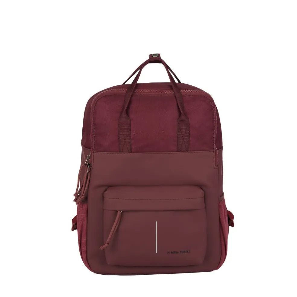 New Rebels Bruce Chicago Burgundy 17L Rucksack Wasserabweisend Laptop 14"